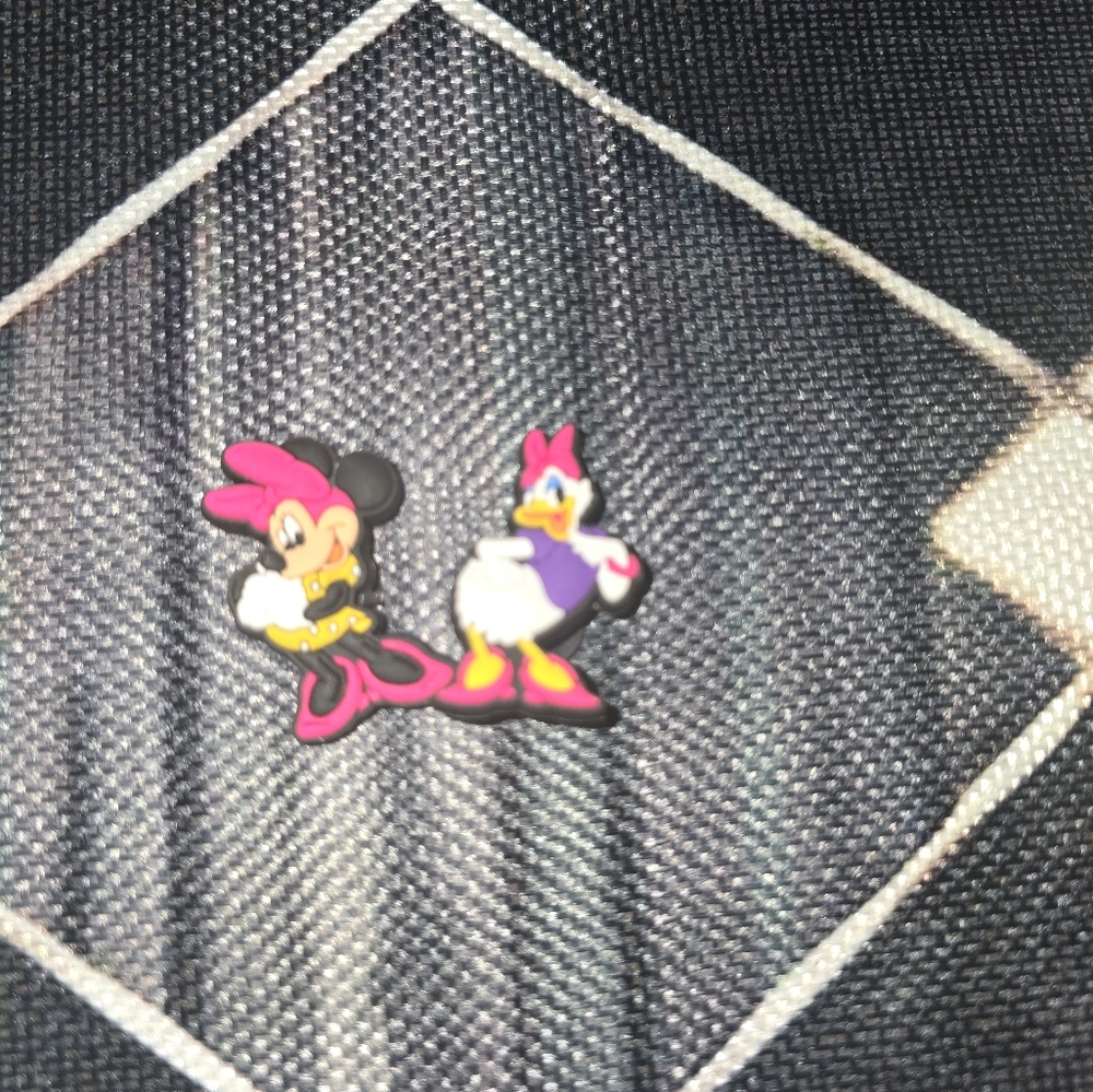 Pink and White Cartoon Character Shoe Charms